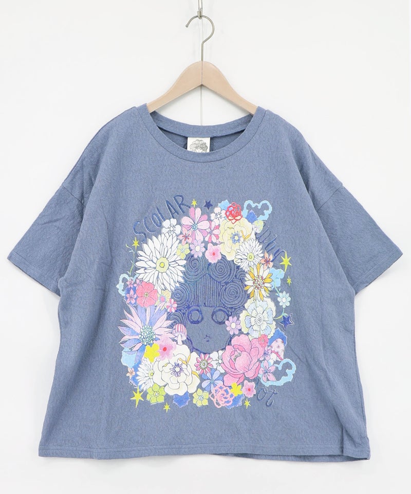 花に埋もれたスカラーちゃん ローズジャガードTシャツ-10