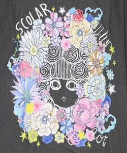 花に埋もれたスカラーちゃん ローズジャガードTシャツ-11