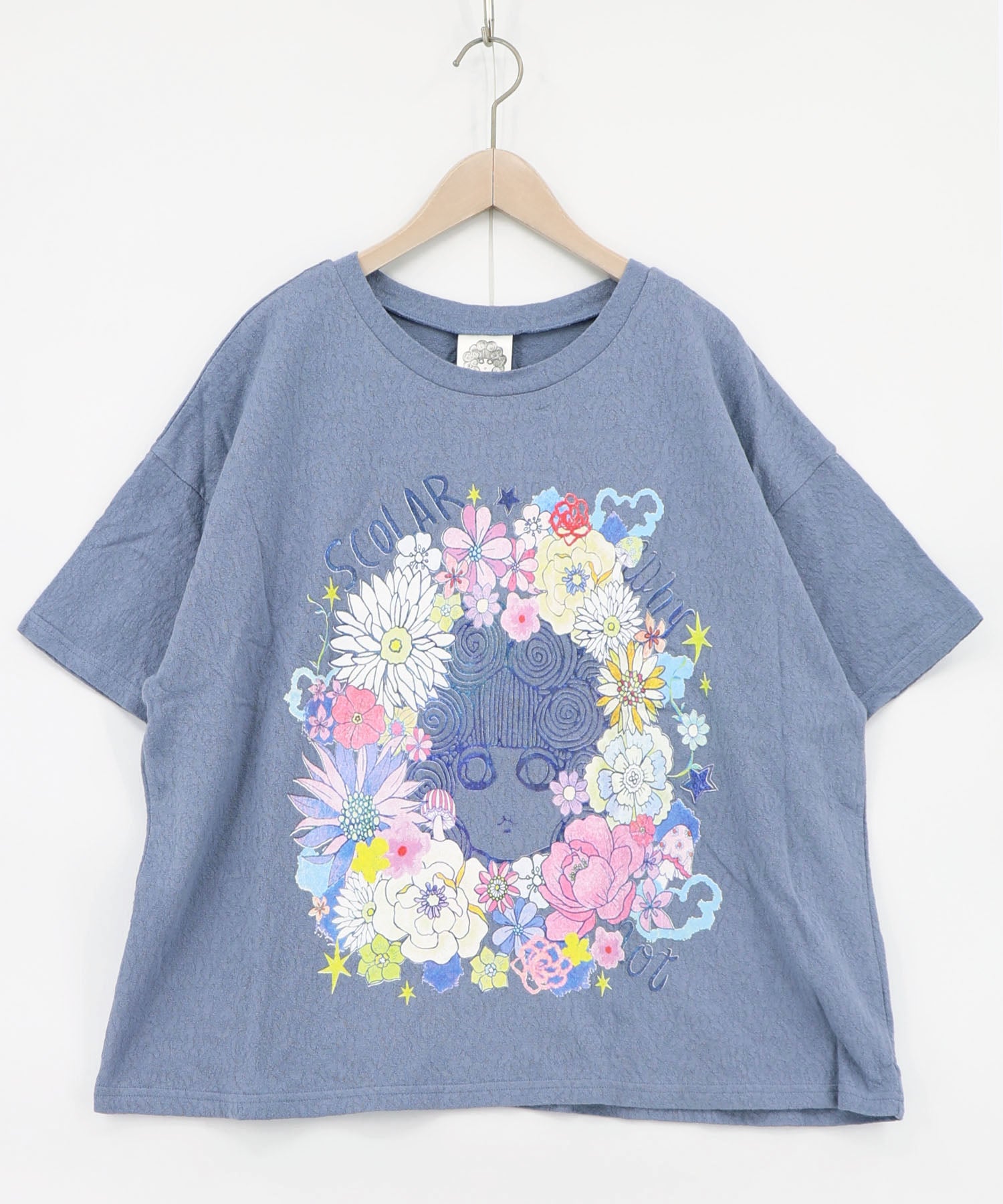 162637：花に埋もれたスカラーちゃん ローズジャガードTシャツの通販