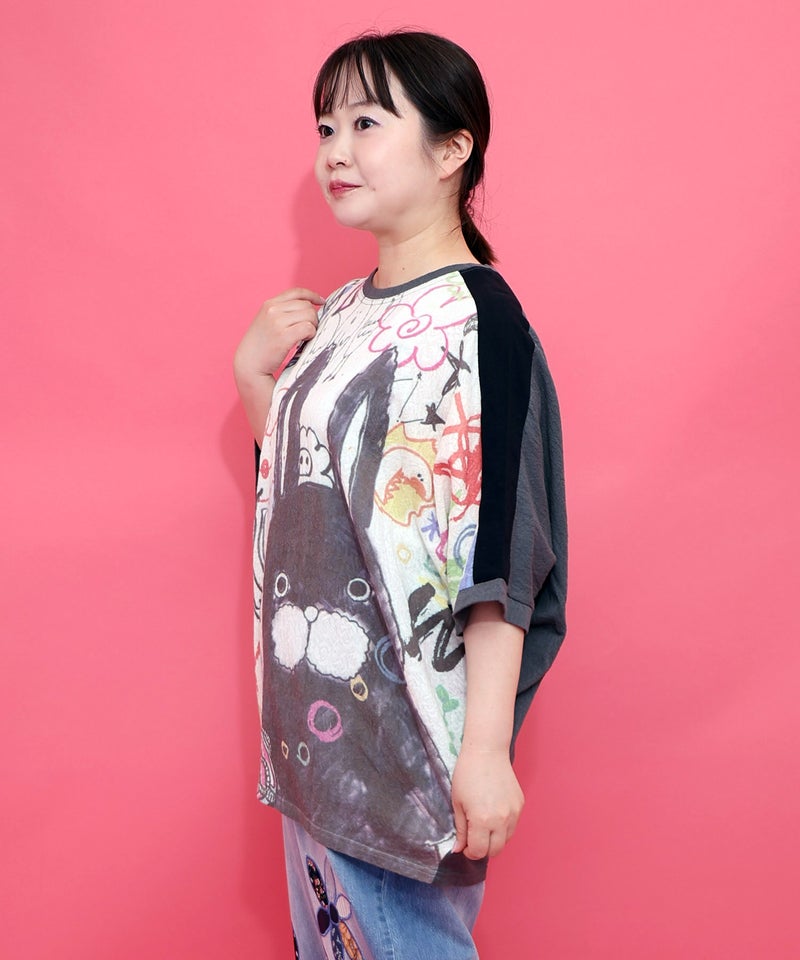 落書き調ラビル配色チュニック-3