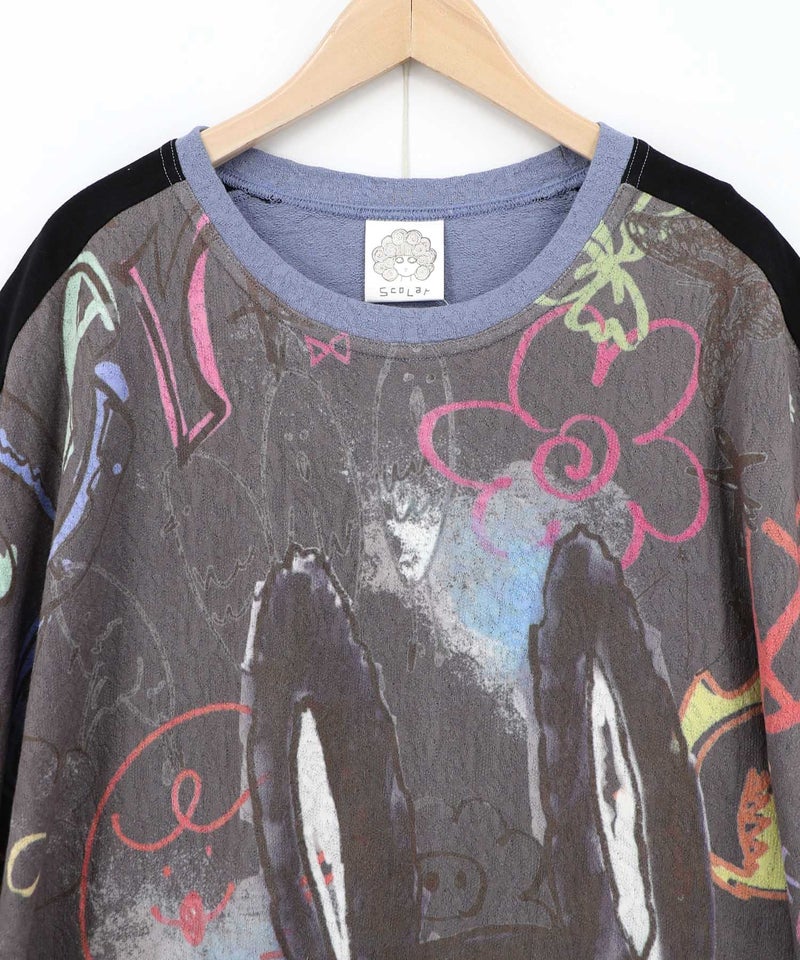 落書き調ラビル配色チュニック-16