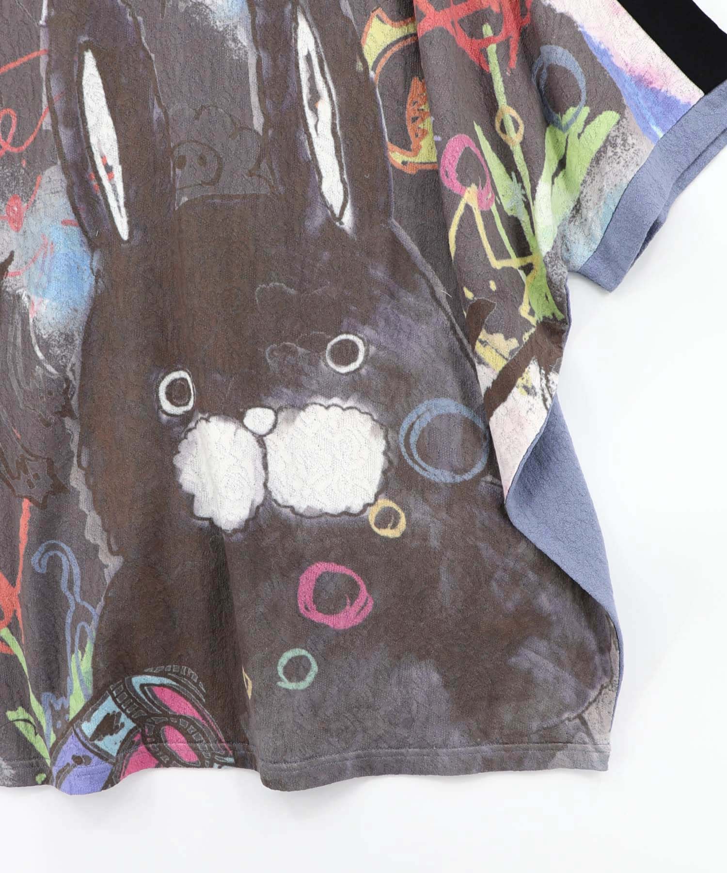 スカラー　scolar 162636：落書き調ラビル配色チュニック 162636：落書き調ラビル配色チュニックの通販-ScoLar