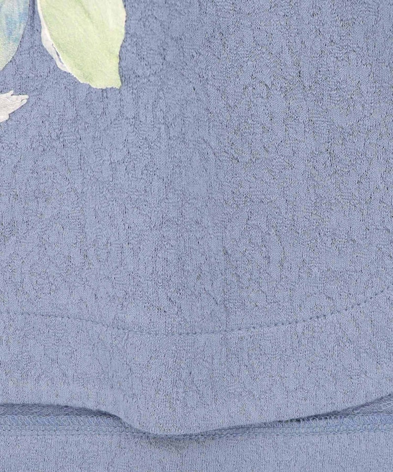 花ネコ発泡プリント ローズジャガードTシャツ-16