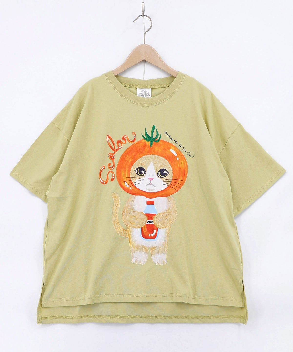 トマトにゃんこ柄プリントTシャツ-13