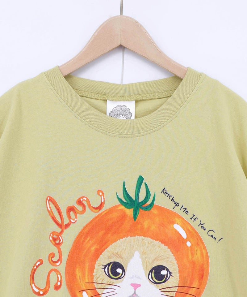 トマトにゃんこ柄プリントTシャツ-15