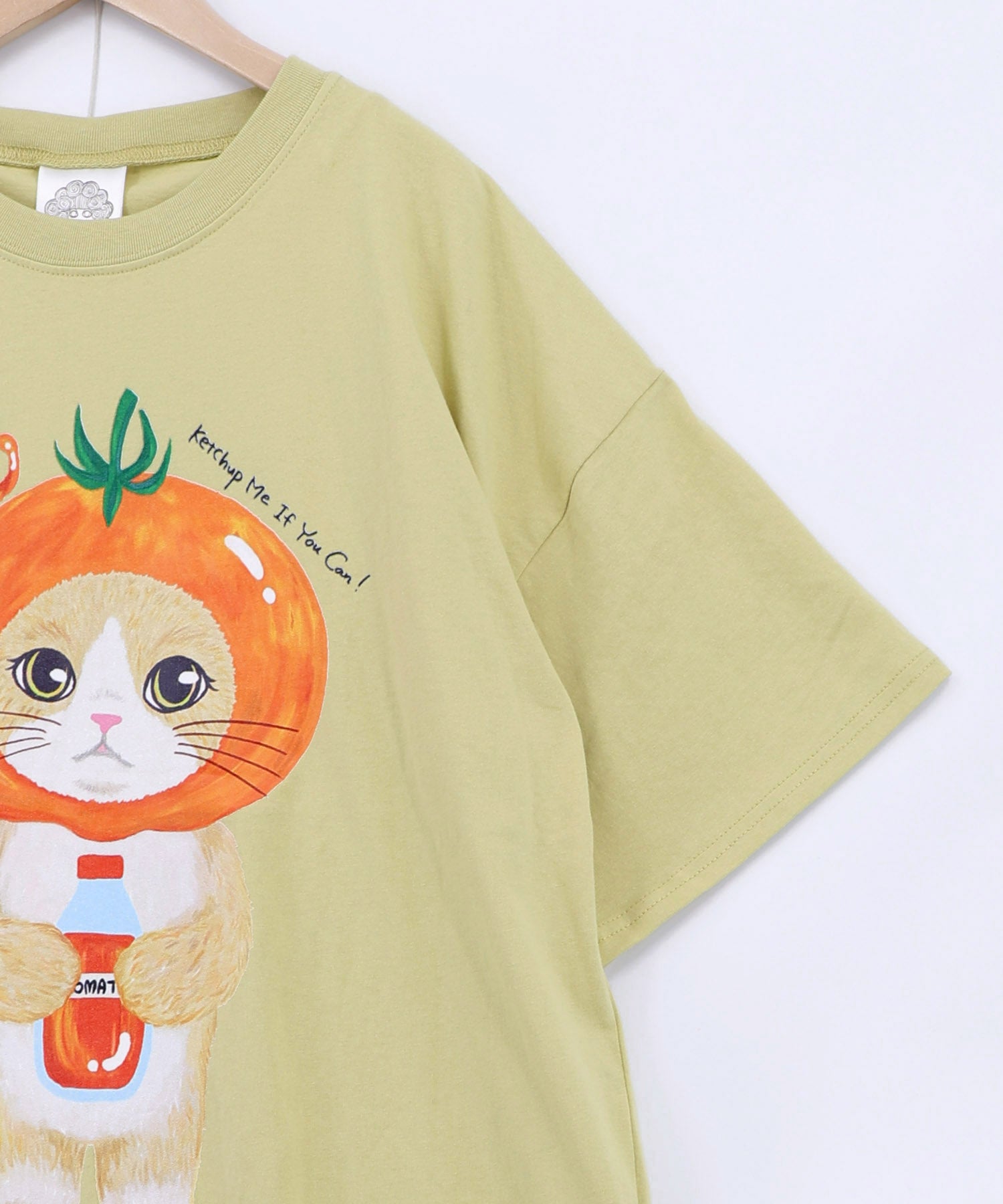 162632：トマトにゃんこ柄プリントTシャツの通販-ScoLar