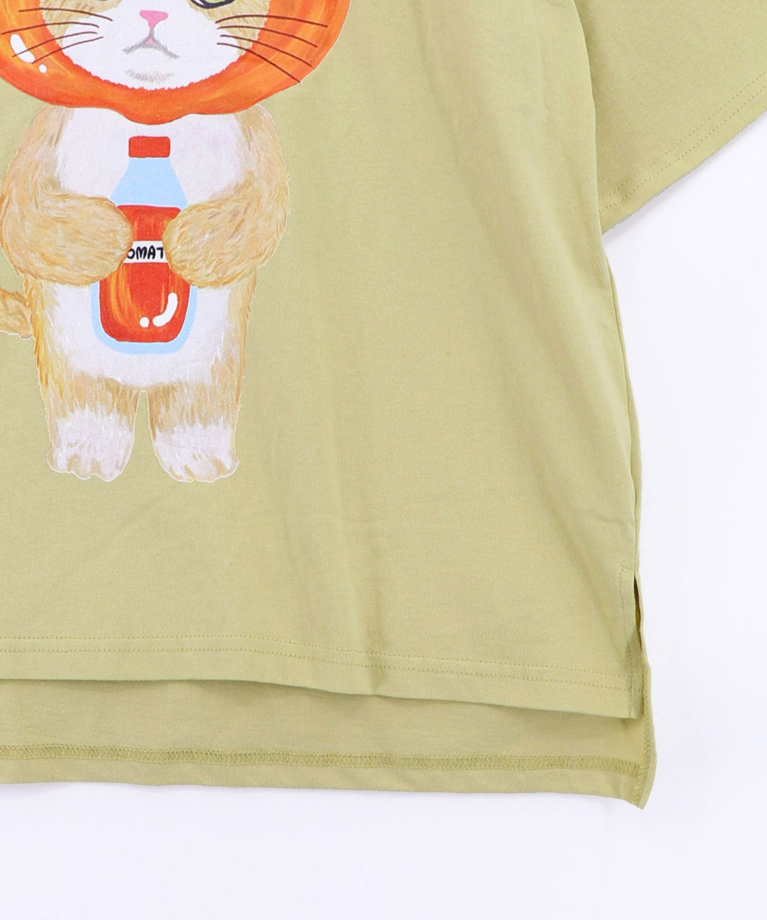 162632：トマトにゃんこ柄プリントTシャツの通販-ScoLar
