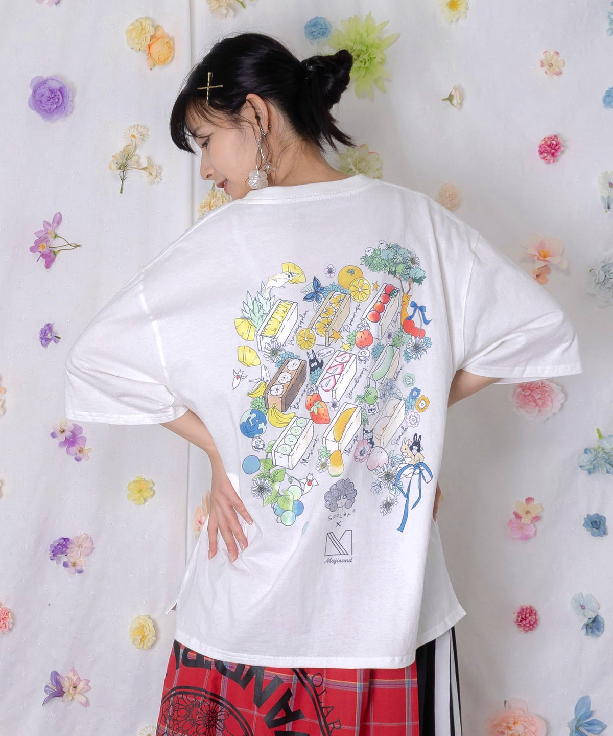 Majisand×ScoLar カラフルフルーツサンドTシャツ-5