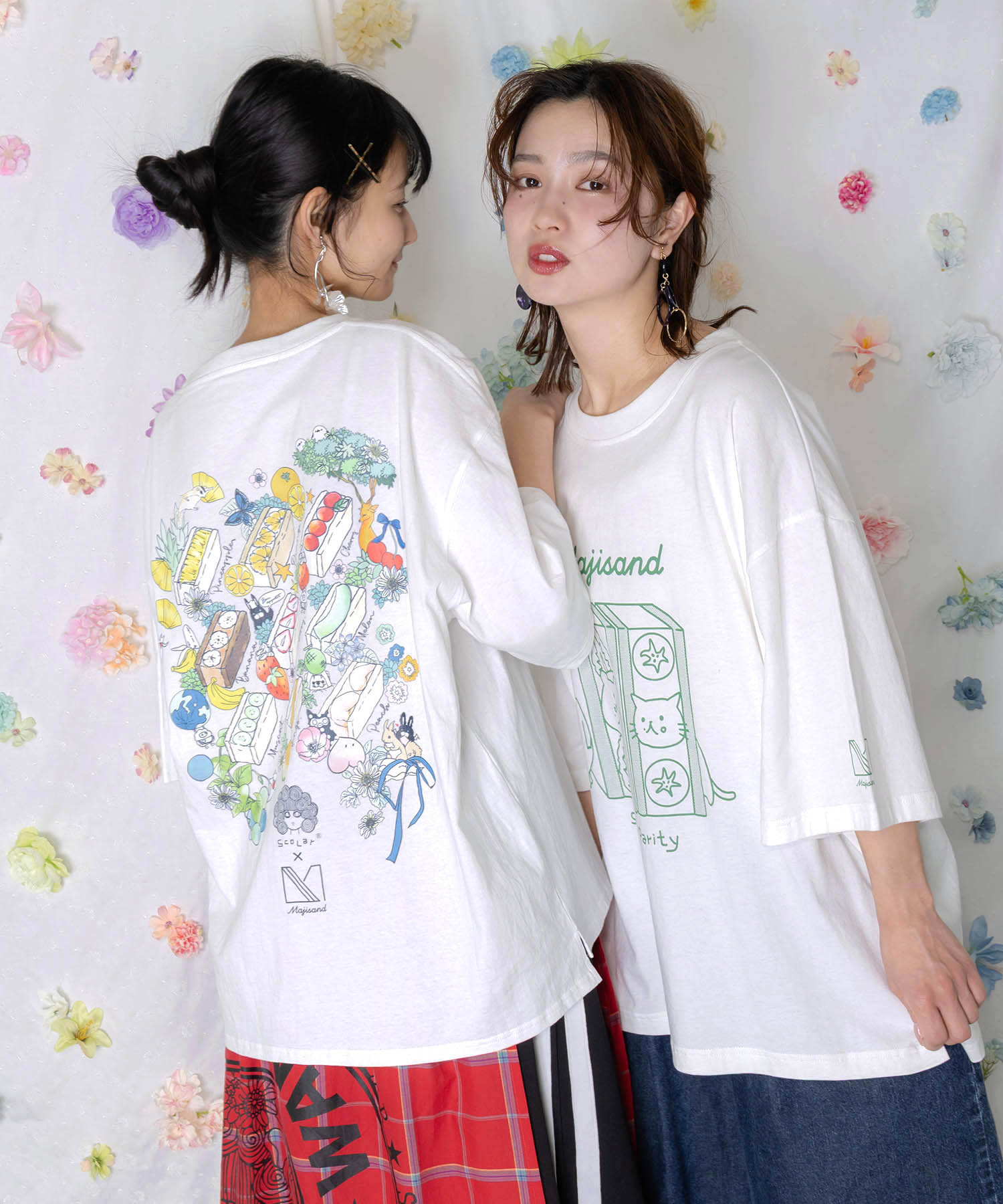 162631：Majisand×ScoLar カラフルフルーツサンドTシャツの通販-ScoLar