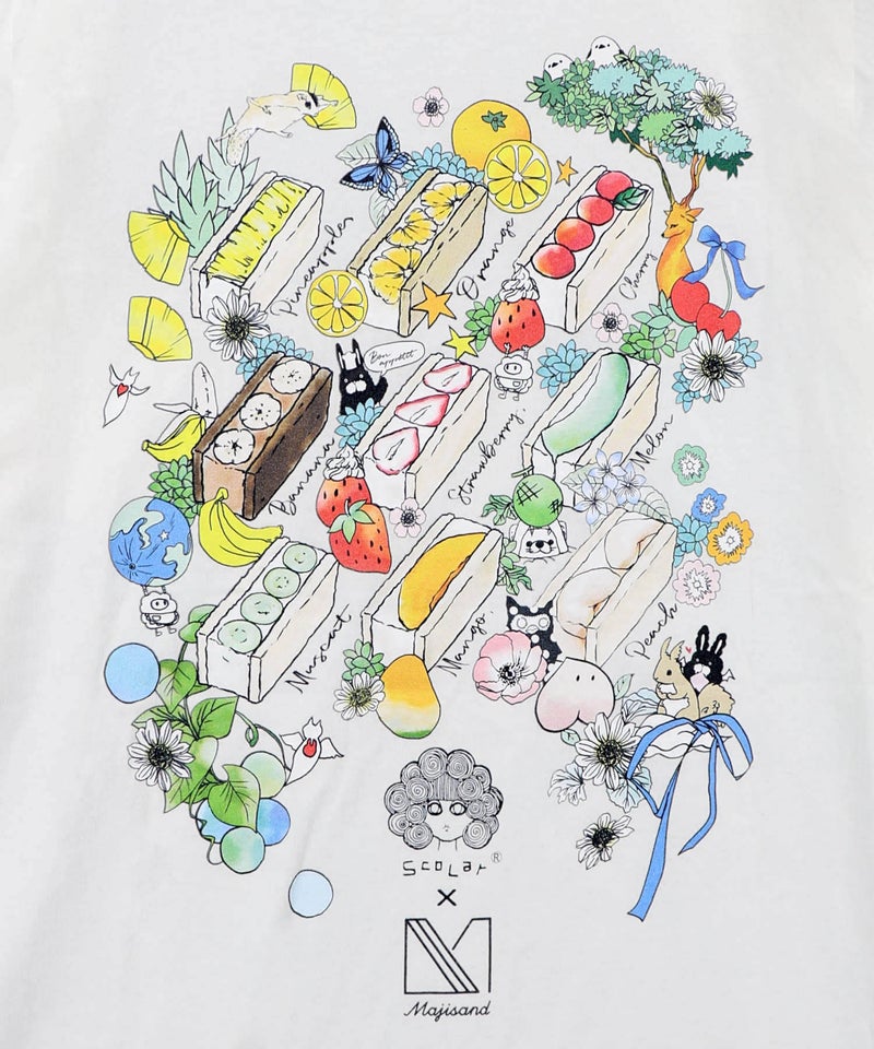 Majisand×ScoLar カラフルフルーツサンドTシャツ-12