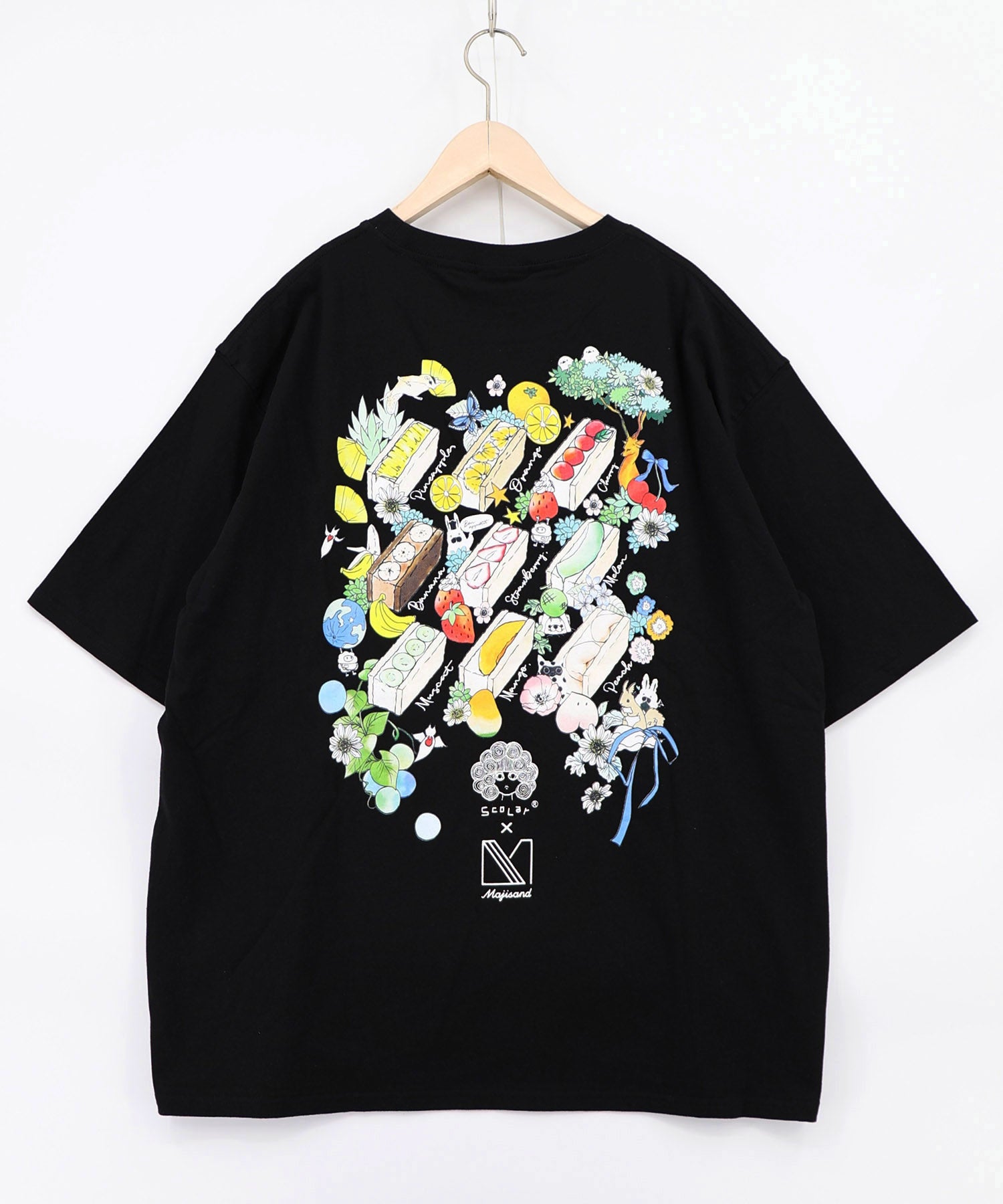 shadows カラフルグラフィックTシャツ L 162631：Majisand×ScoLar カラフルフルーツサンドTシャツの通販-ScoLar