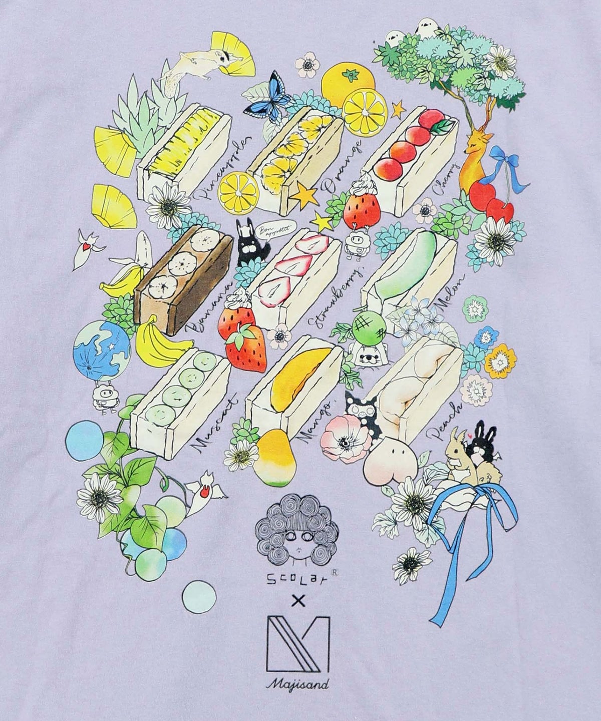 Majisand×ScoLar カラフルフルーツサンドTシャツ-21