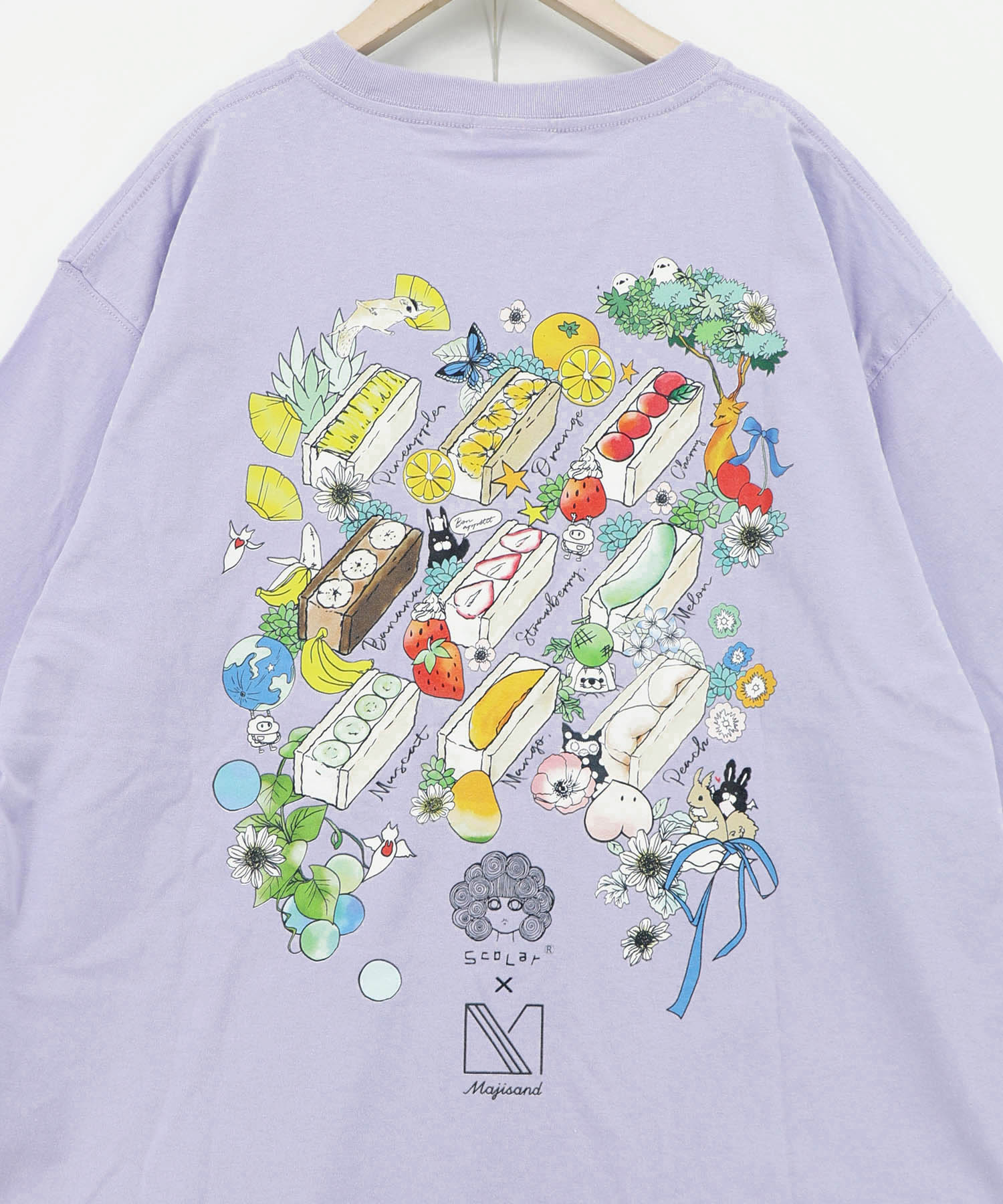 162631：Majisand×ScoLar カラフルフルーツサンドTシャツの通販-ScoLar