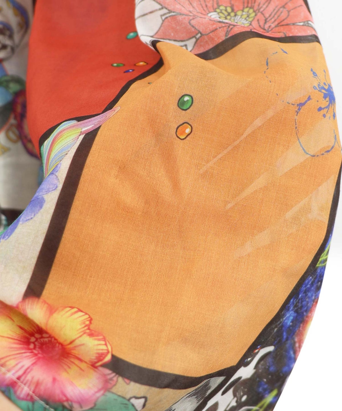 アートコラージュ柄 シャツワンピース-16