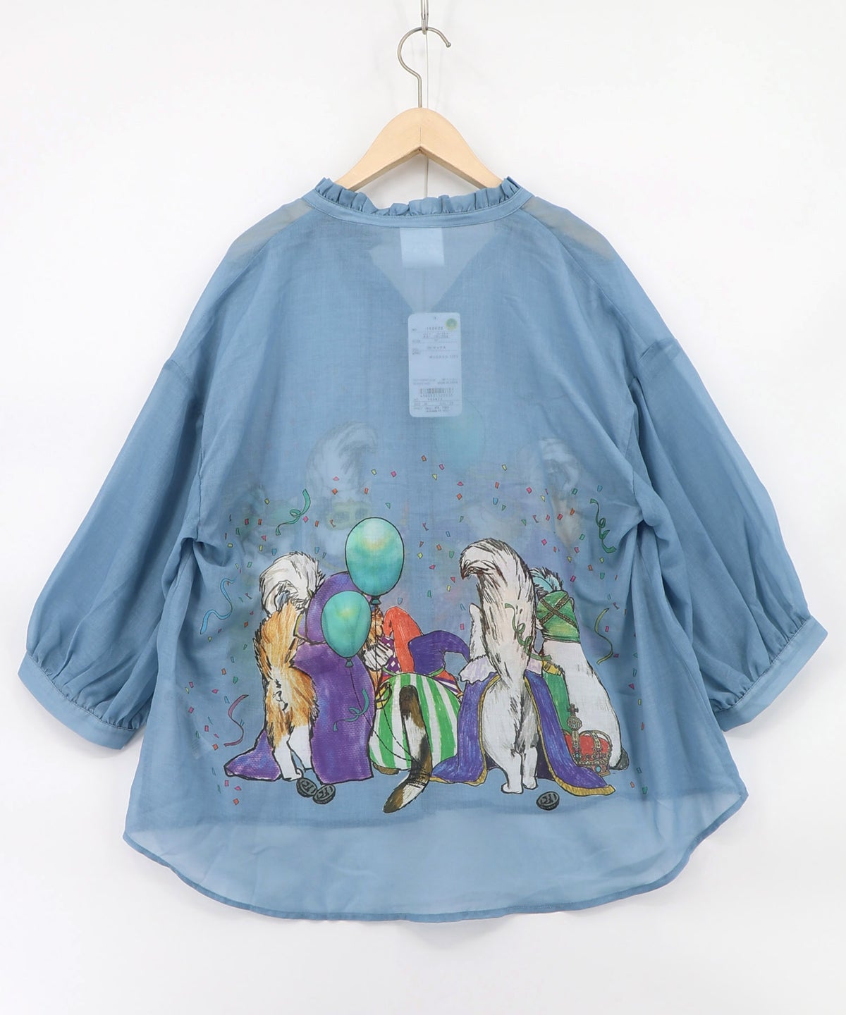 仮面舞踏会のネコ柄 ボイルガーゼシャツ-12