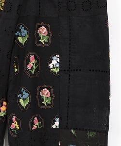 花刺繍×コットンレース×シアー 異素材パンツ-15