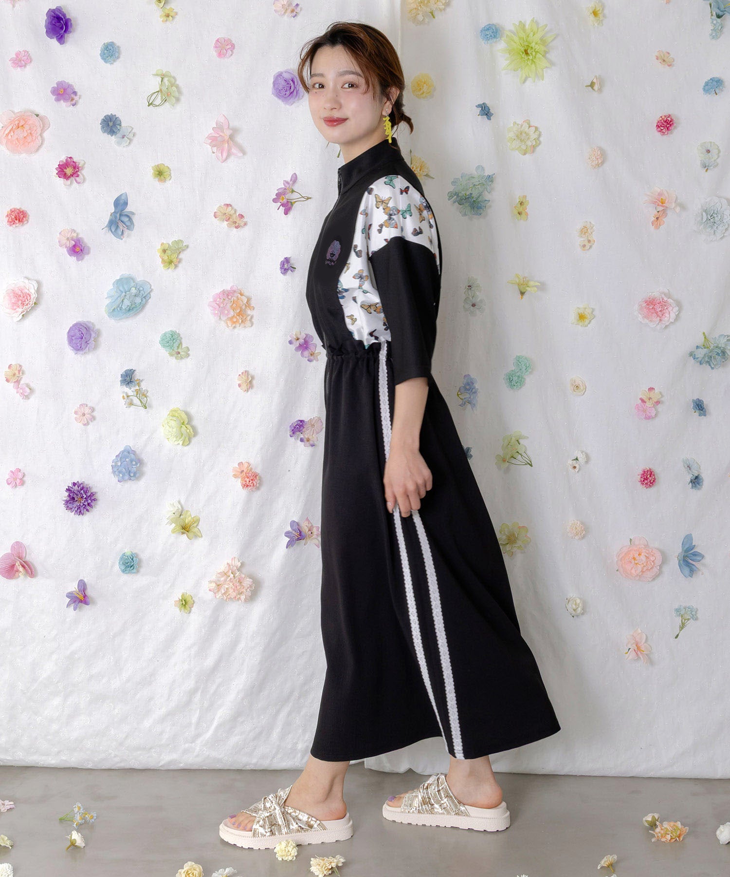 SS-197：コラージュ柄スカーフねじりサンダルの通販-ScoLar
