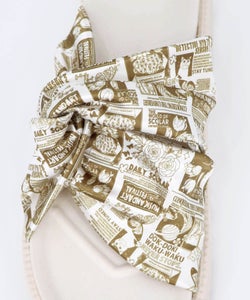 コラージュ柄スカーフねじりサンダル-6