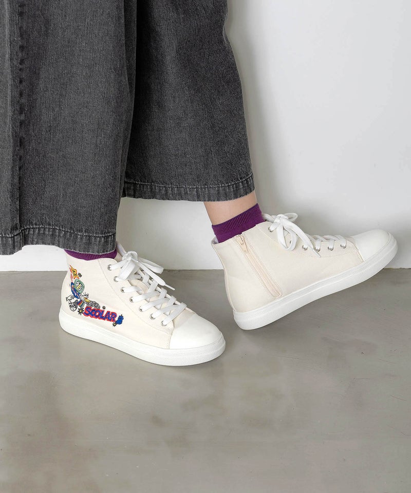 ポップ刺繍入り ハイカットスニーカー-2