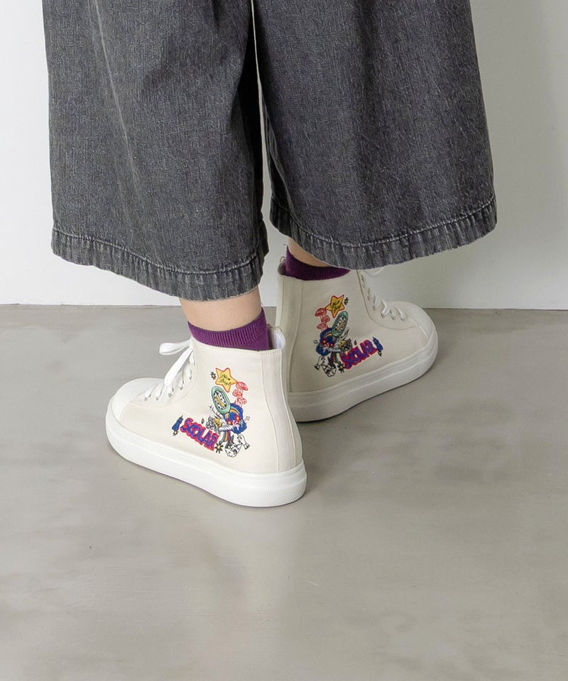 ポップ刺繍入り ハイカットスニーカー-4