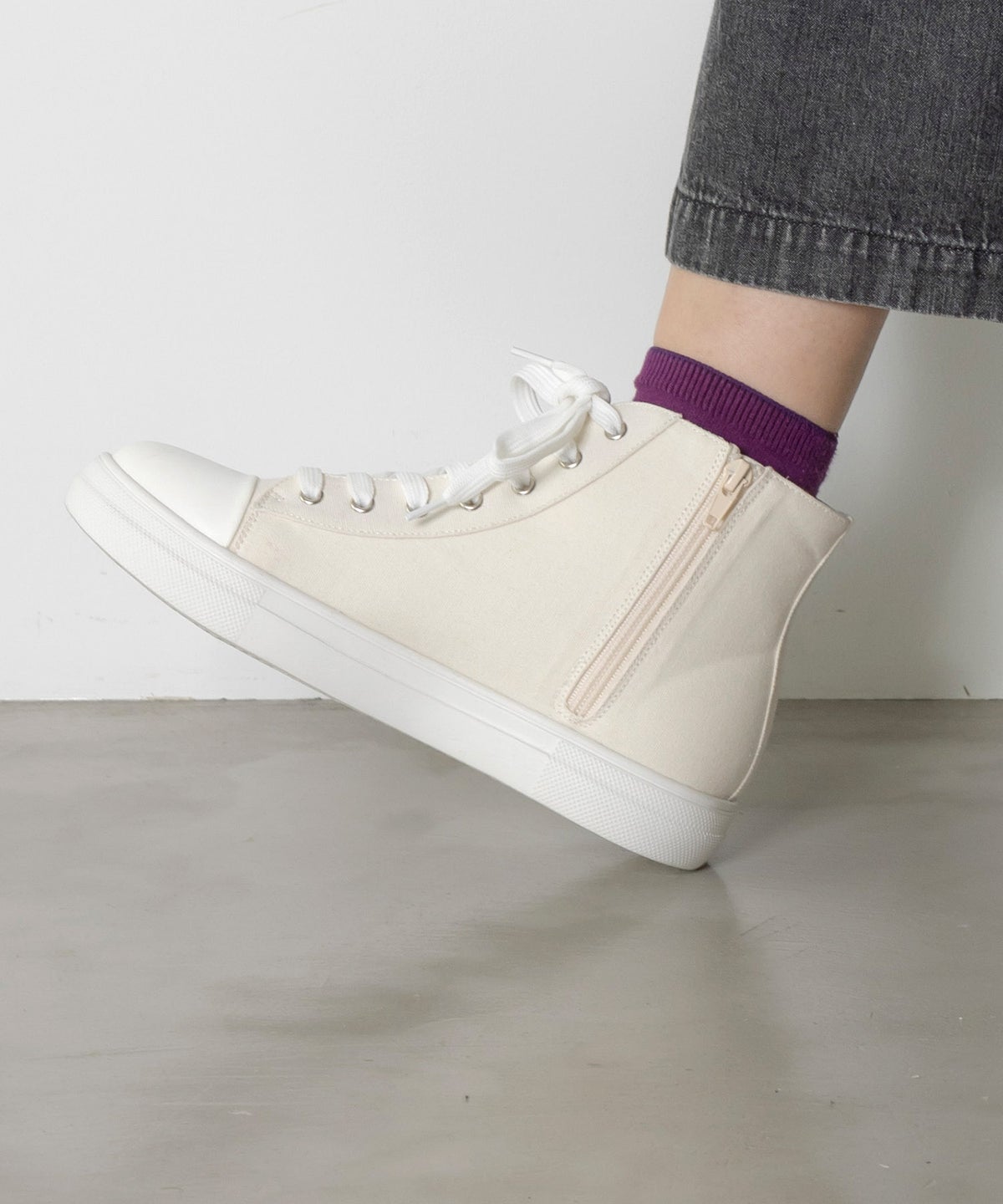 ポップ刺繍入り ハイカットスニーカー-5