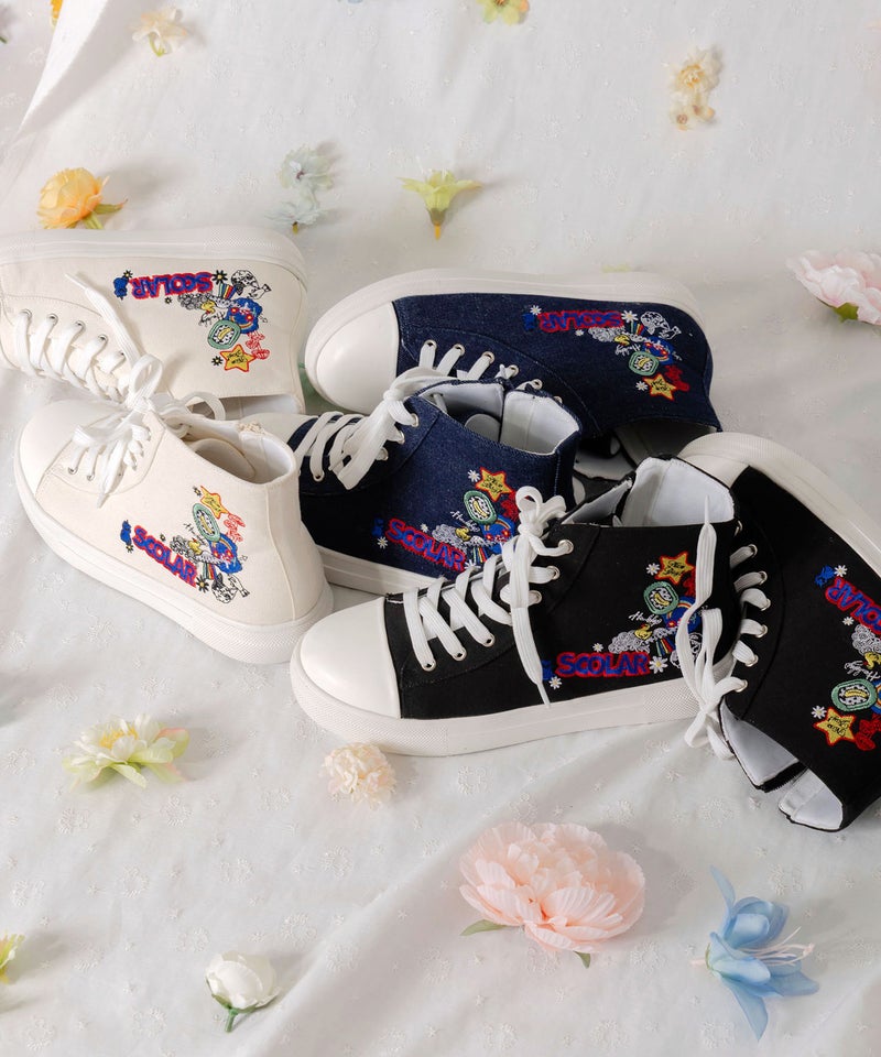 ポップ刺繍入り ハイカットスニーカー-7