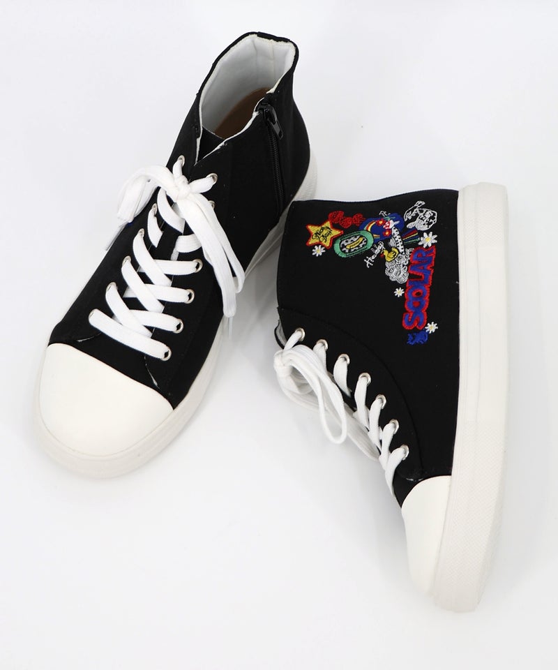 ポップ刺繍入り ハイカットスニーカー-10