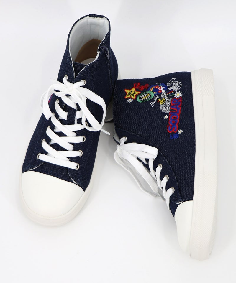 ポップ刺繍入り ハイカットスニーカー-12