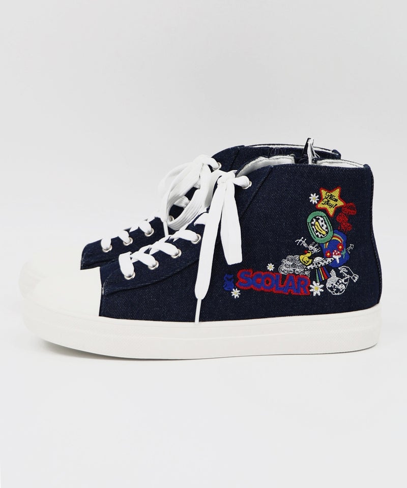 ポップ刺繍入り ハイカットスニーカー-15