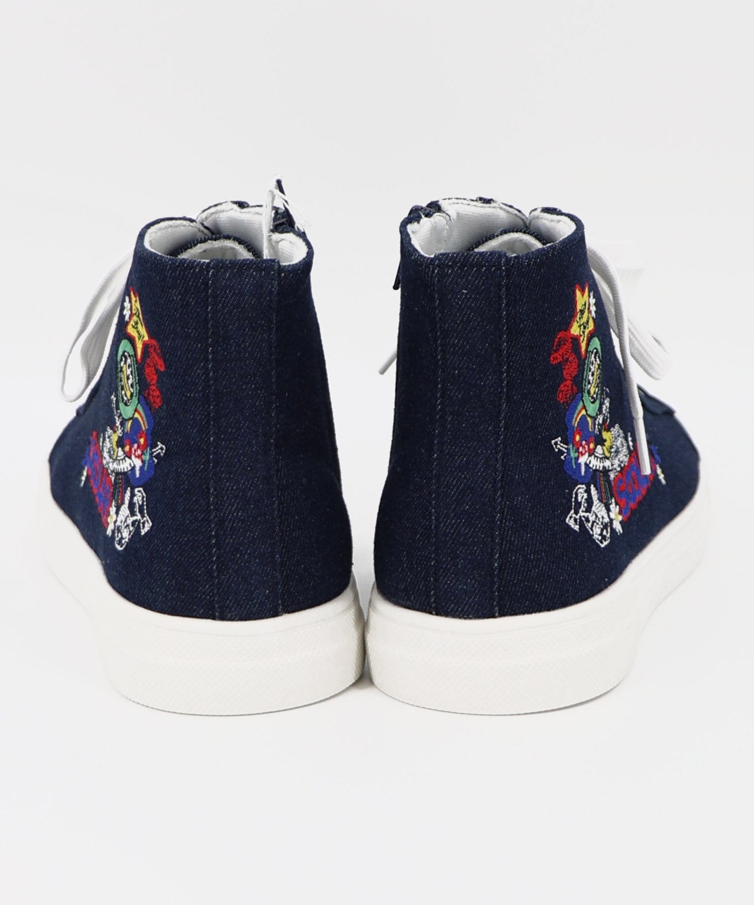 SS-195：ポップ刺繍入り ハイカットスニーカーの通販-ScoLar