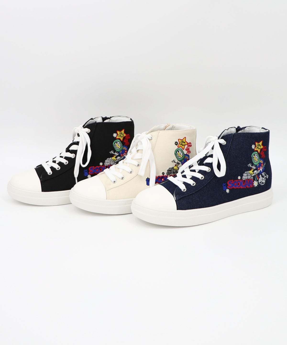 ポップ刺繍入り ハイカットスニーカー-20