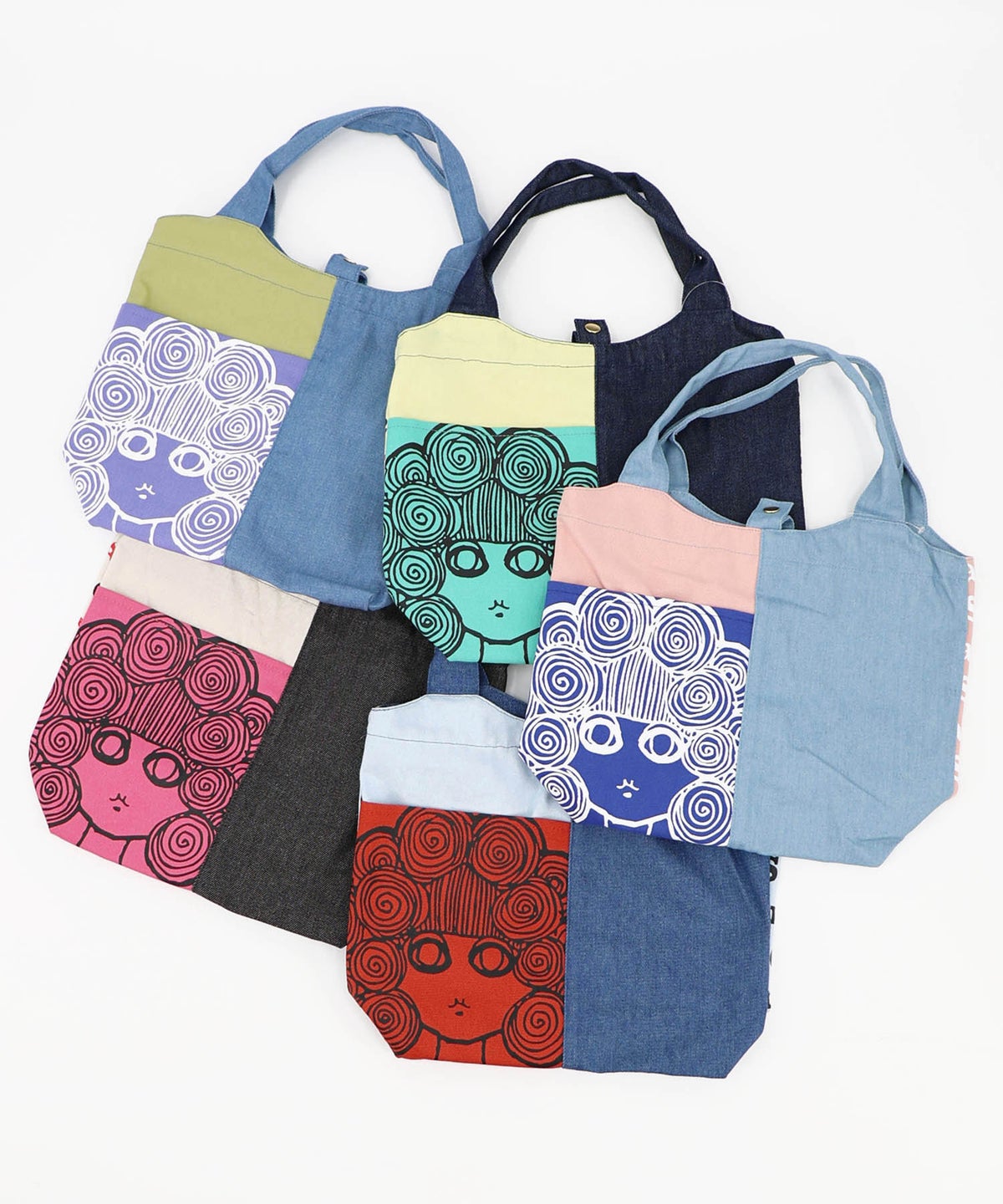 スカラーちゃん×総柄 配色ランチトートバッグ-1