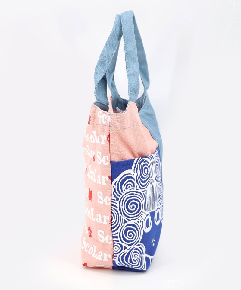 スカラーちゃん×総柄 配色ランチトートバッグ-19
