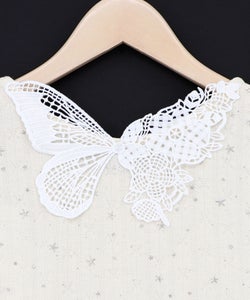 蝶バック刺繍 ラメ入り針抜きテレコタンクトップ-7