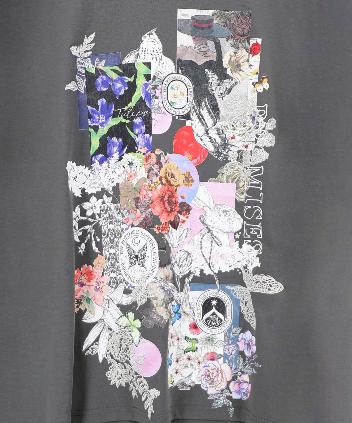 562208：花コラージュ柄シルケット天竺チュニックの通販-ScoLar