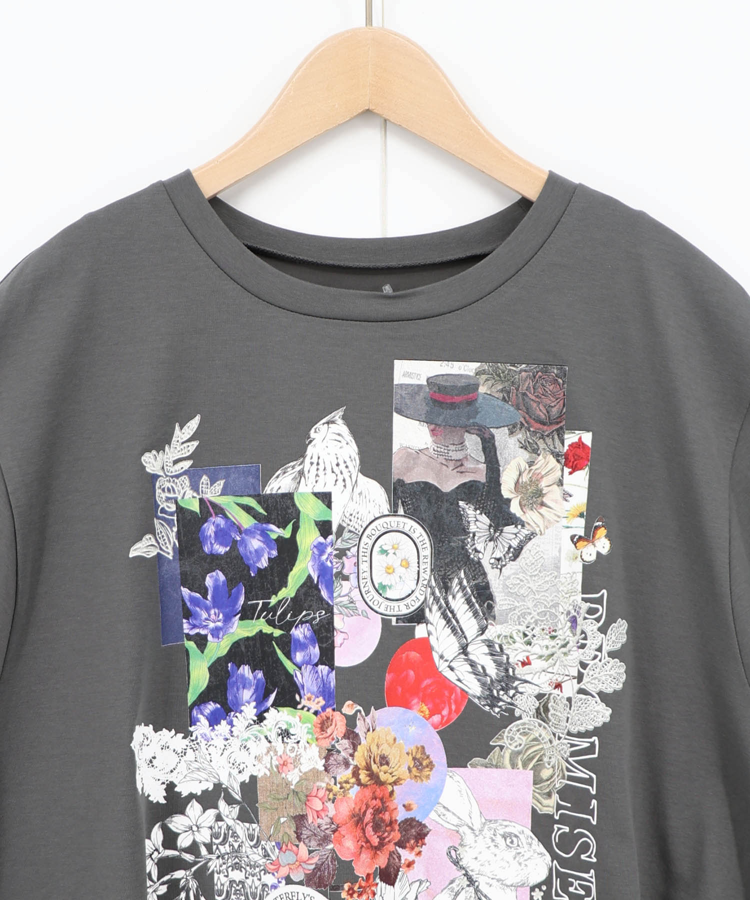 562208：花コラージュ柄シルケット天竺チュニックの通販-ScoLar