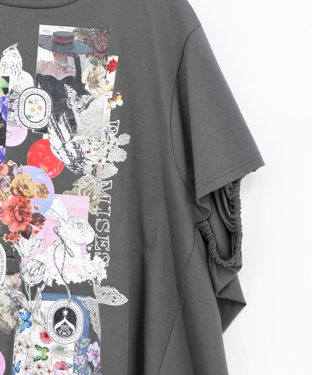 花コラージュ柄シルケット天竺チュニック-16