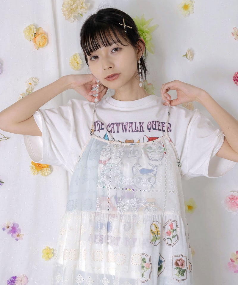 キャットウォーククイーン柄Tシャツ-5