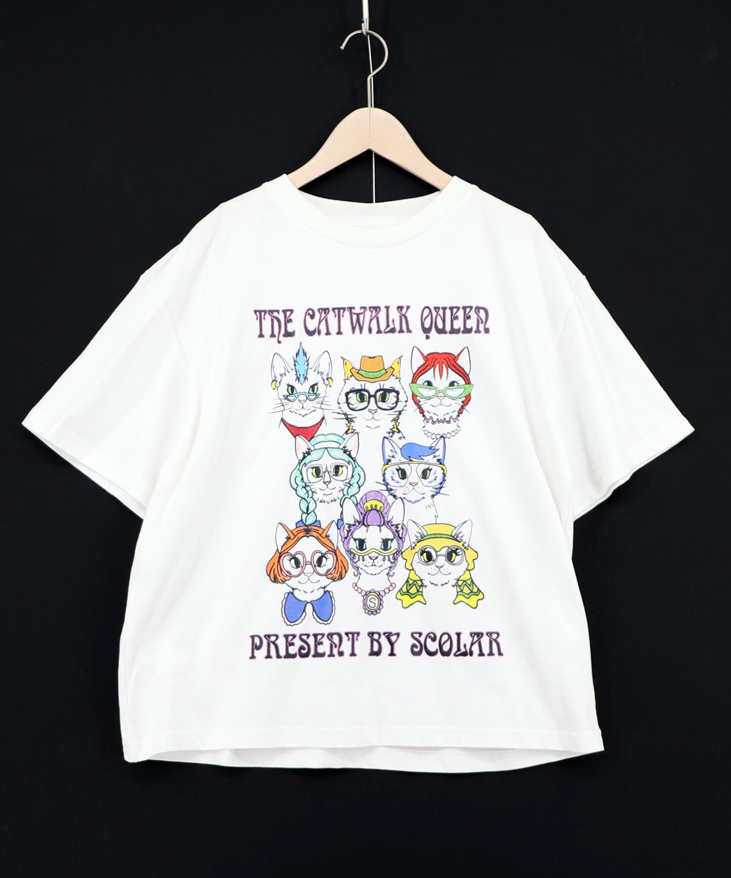 162629：キャットウォーククイーン柄Tシャツの通販-ScoLar