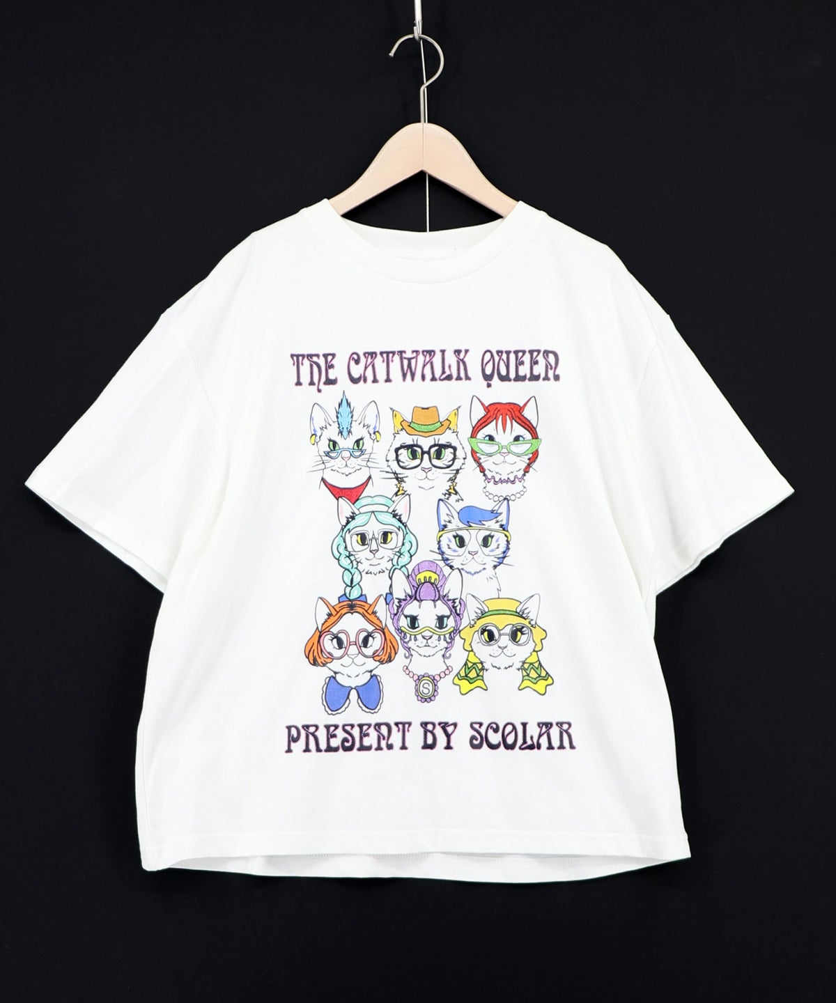 キャットウォーククイーン柄Tシャツ-6