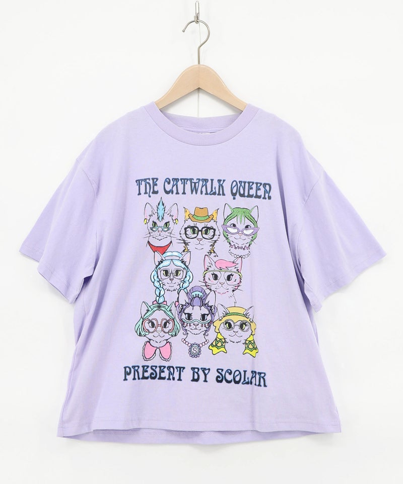 キャットウォーククイーン柄Tシャツ-10