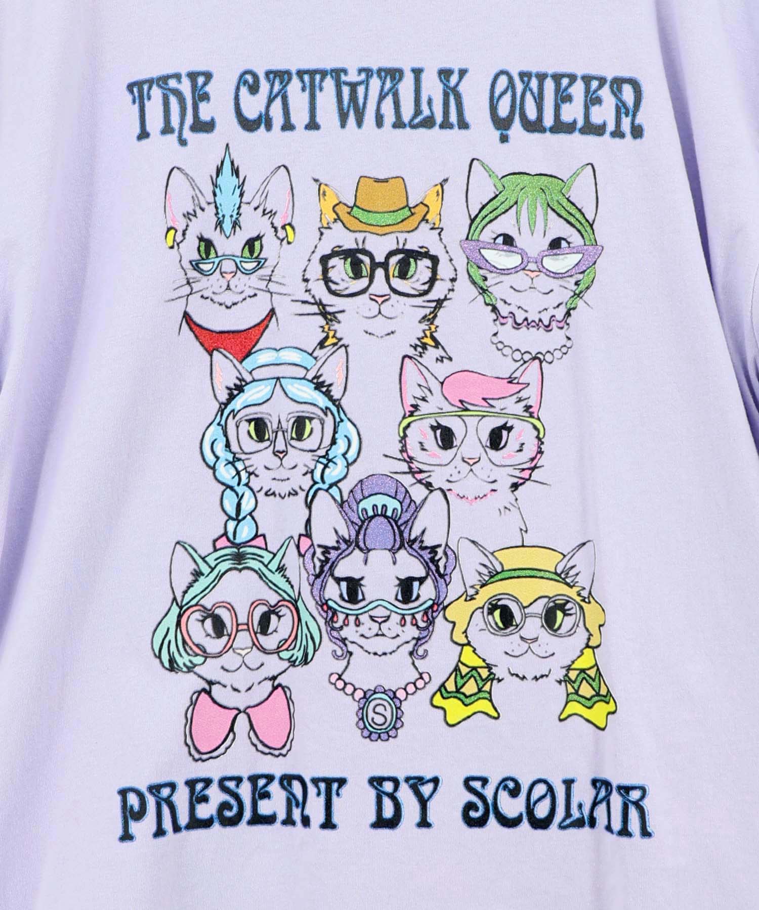 162629：キャットウォーククイーン柄Tシャツの通販-ScoLar
