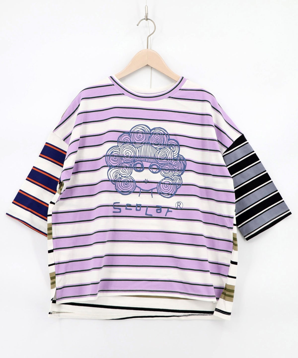 スカラーちゃん 配色ボーダー切替プルオーバー-6