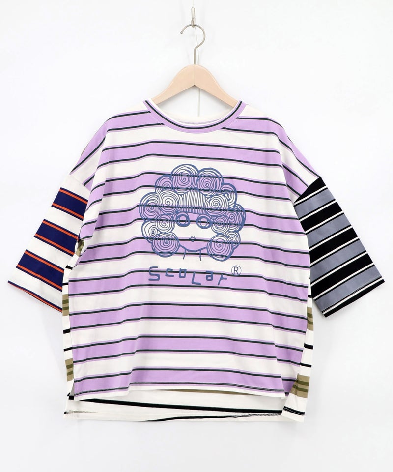 スカラーちゃん 配色ボーダー切替プルオーバー-6