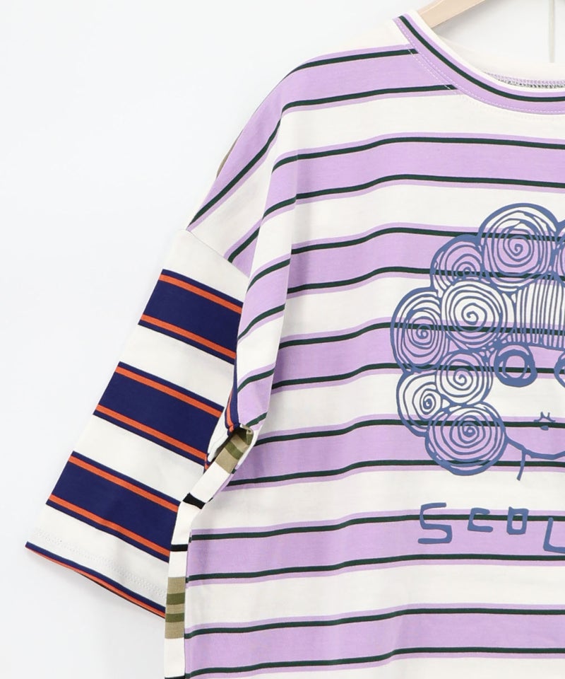 スカラーちゃん 配色ボーダー切替プルオーバー-10