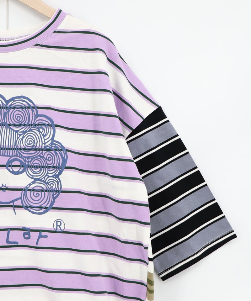 スカラーちゃん 配色ボーダー切替プルオーバー-11