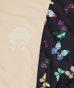 レーステープ×蝶柄生地×薄地ジャージワンピース-14