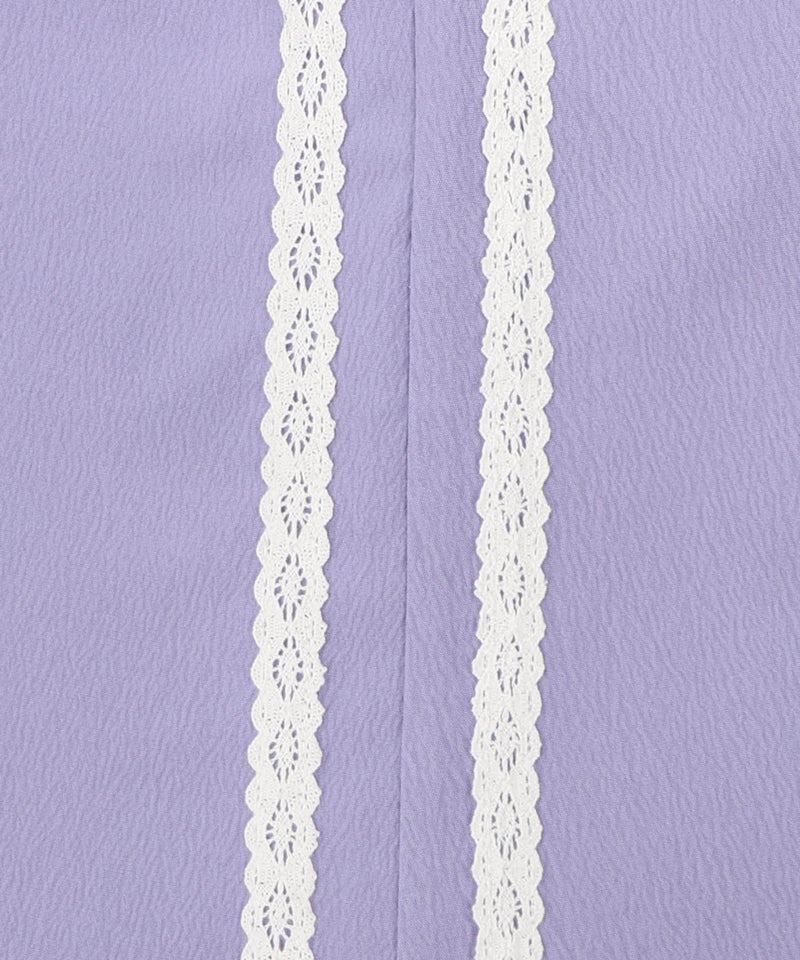 レーステープ×蝶柄生地×薄地ジャージワンピース-20