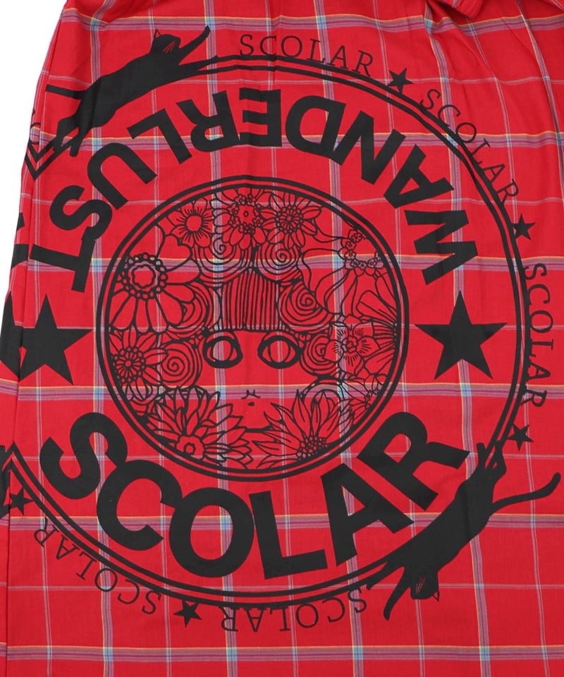 チェック×ジャージ レイヤード風スカート-18