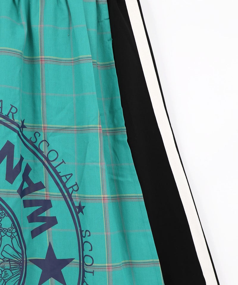 チェック×ジャージ レイヤード風スカート-24